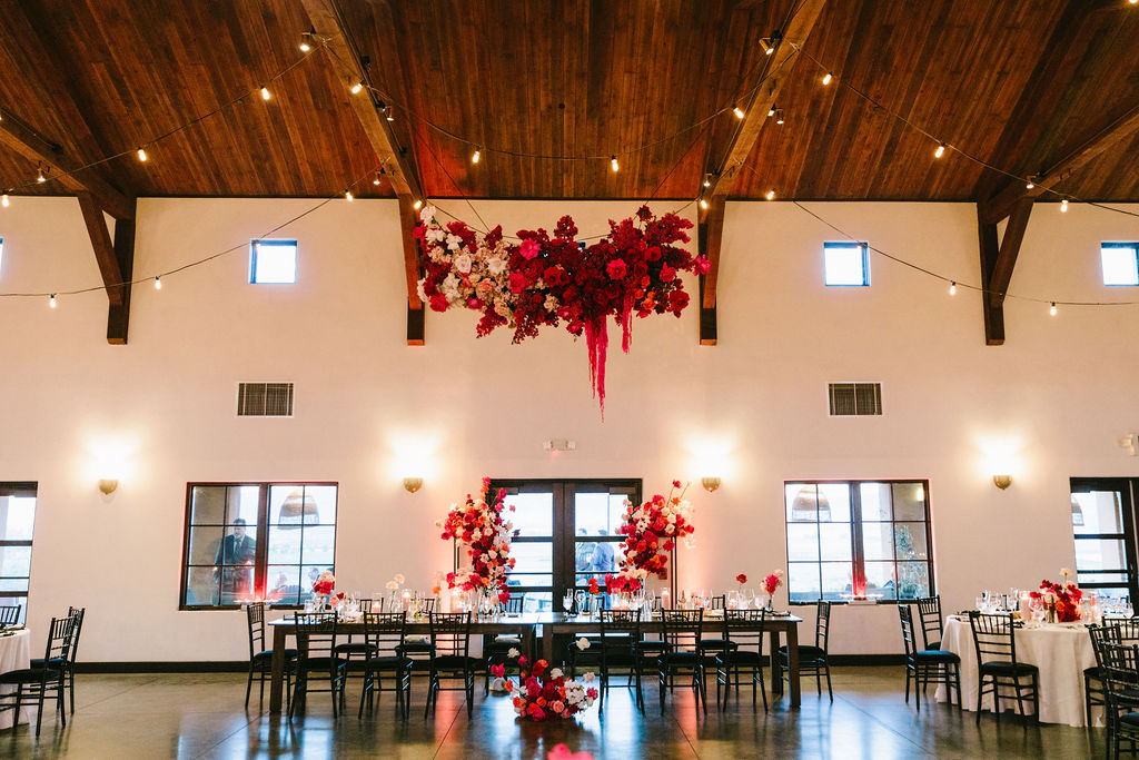 A modern retro Viansa Winery wedding reception in Sonoma