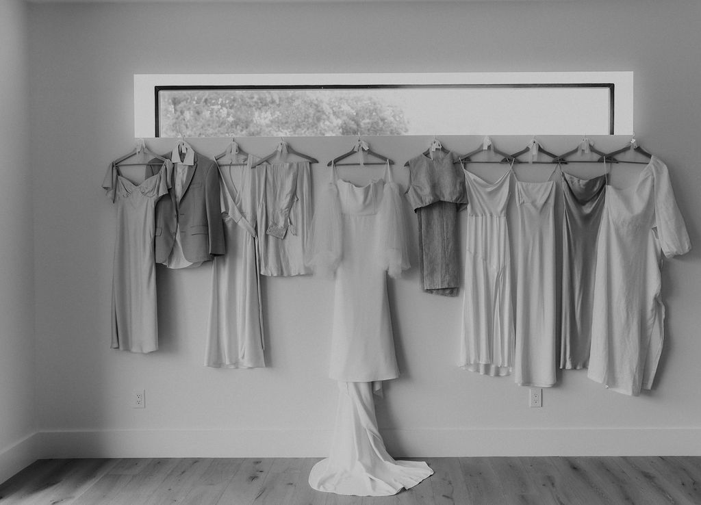 Bride and bridesmaids dresses