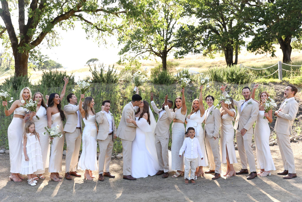 Wedding party photos from French Oak Ranch wedding
