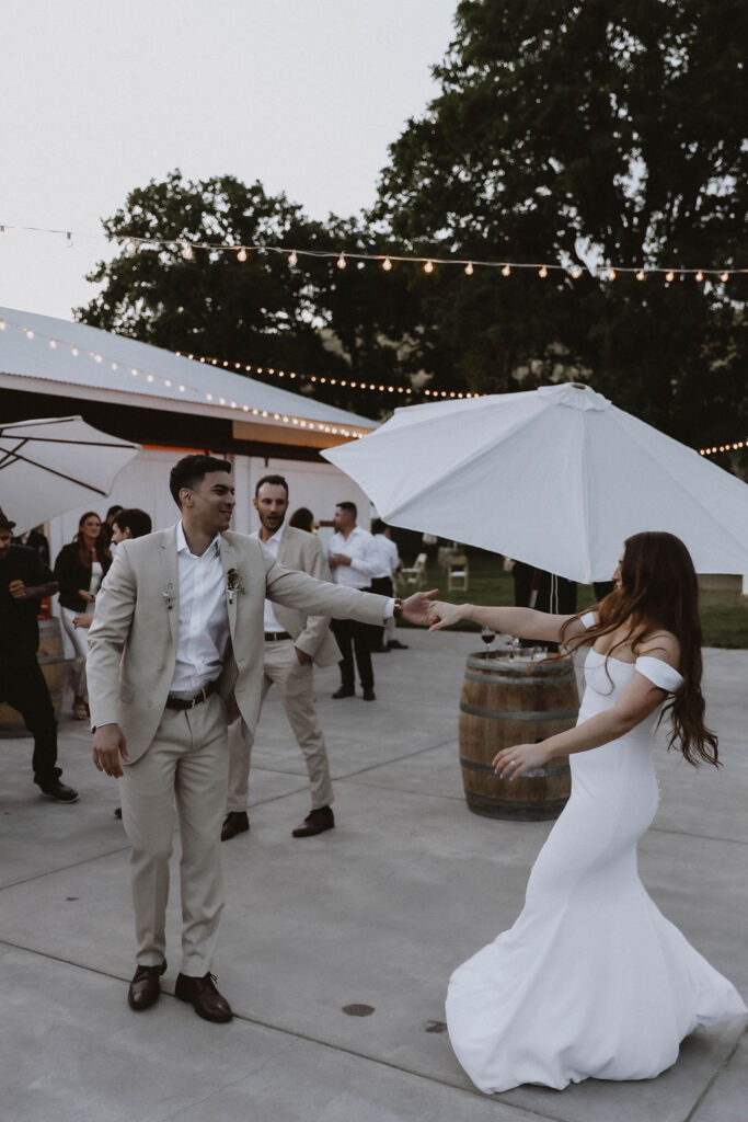 Open dancing at California wedding reception