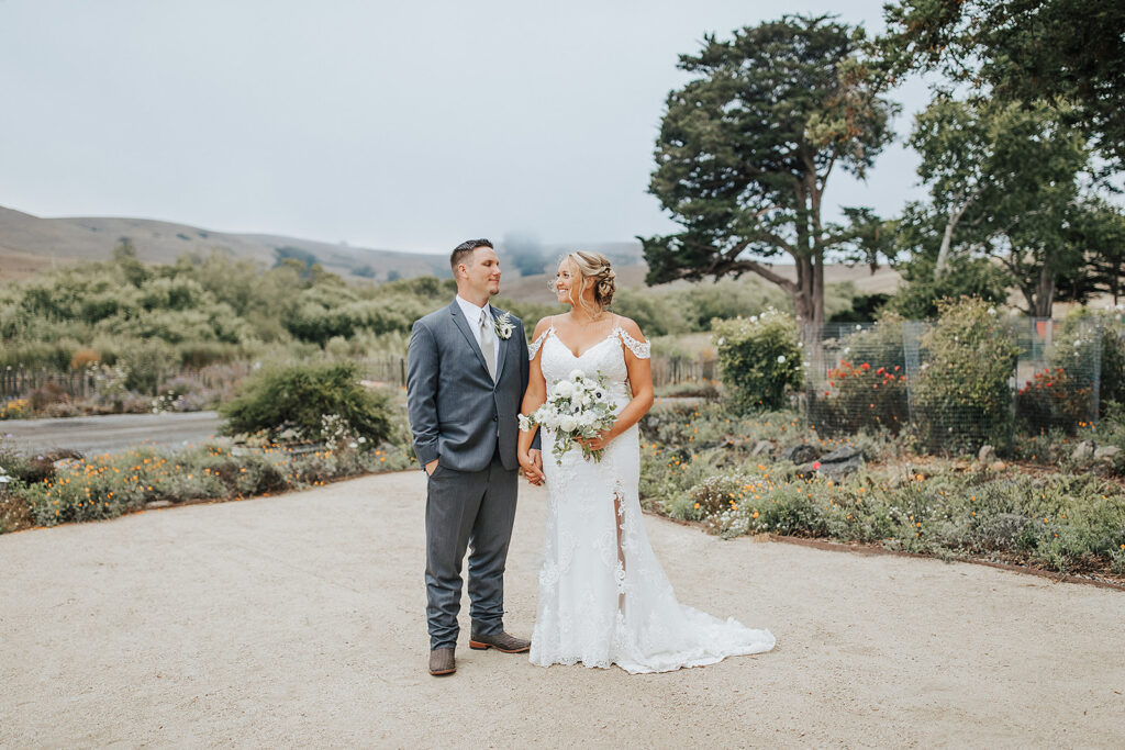 West Event Co | Sonoma County Wedding Planner | couple looking at each other on their wedding day